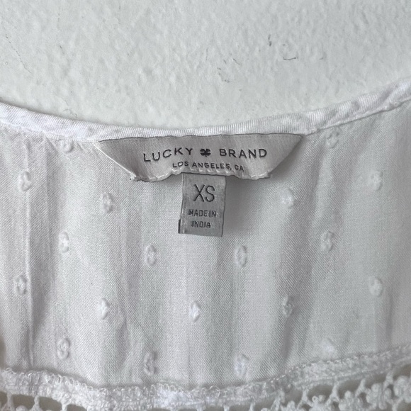 Lucky Brand White Tiered Mini Dress Cover up - Picture 3 of 4